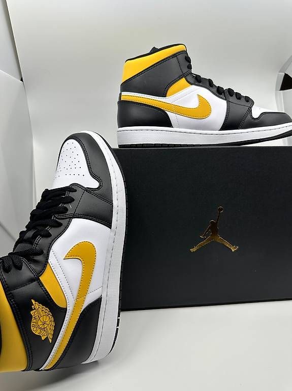 Jordan Scarpe da uomo: Jordan 1 Mid White Pollen Black (Gr. 46) – Nuovo e nell'imballaggio originale da Kreuzlingen venduto da fussball86 3