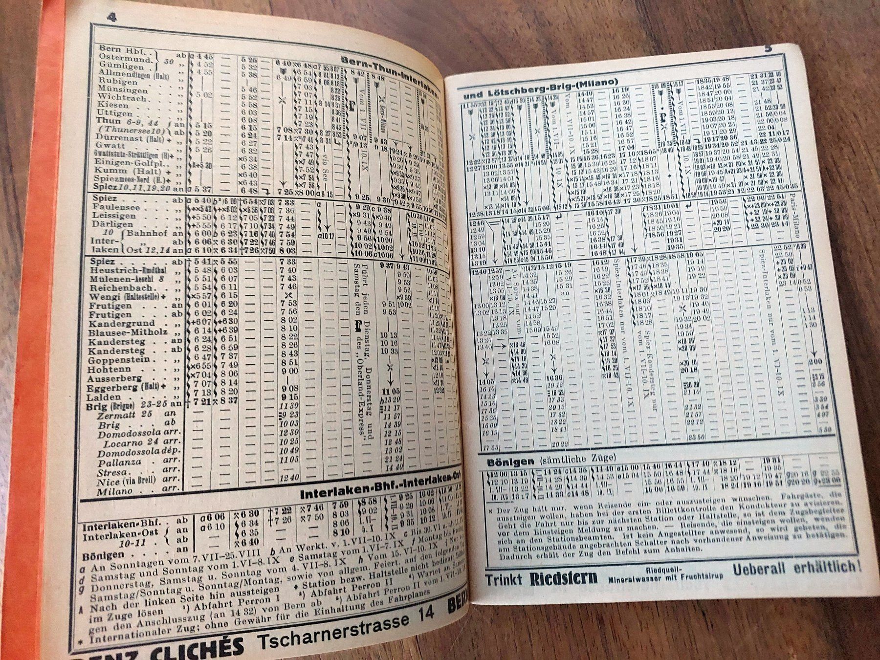 Bücher: Berner Kursbuch 1935 Fahrplan – Gebraucht aus Schönenwerd von Steidi 2