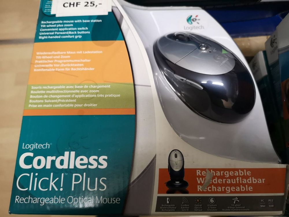 Cordless Click Plus Optical Mouse PC Maus Logitech Neu OVP | Kaufen auf ...