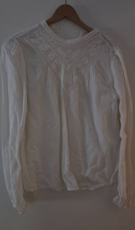 Bluse cremeweiß Grösse 38 Vanessa Bruno Stickerei weiss