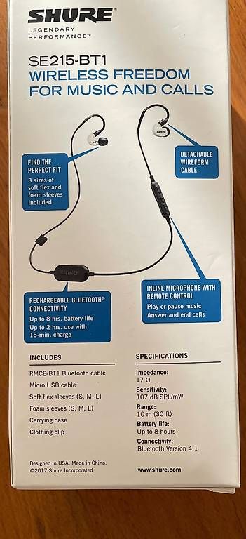 Kopfhörer: Shure SE215SPE-W-BT1-EFS; Sound Isolating – Gebraucht aus Ettingen von Will65 2