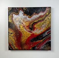 Acryl-Flüssigmalerei, quadratisch