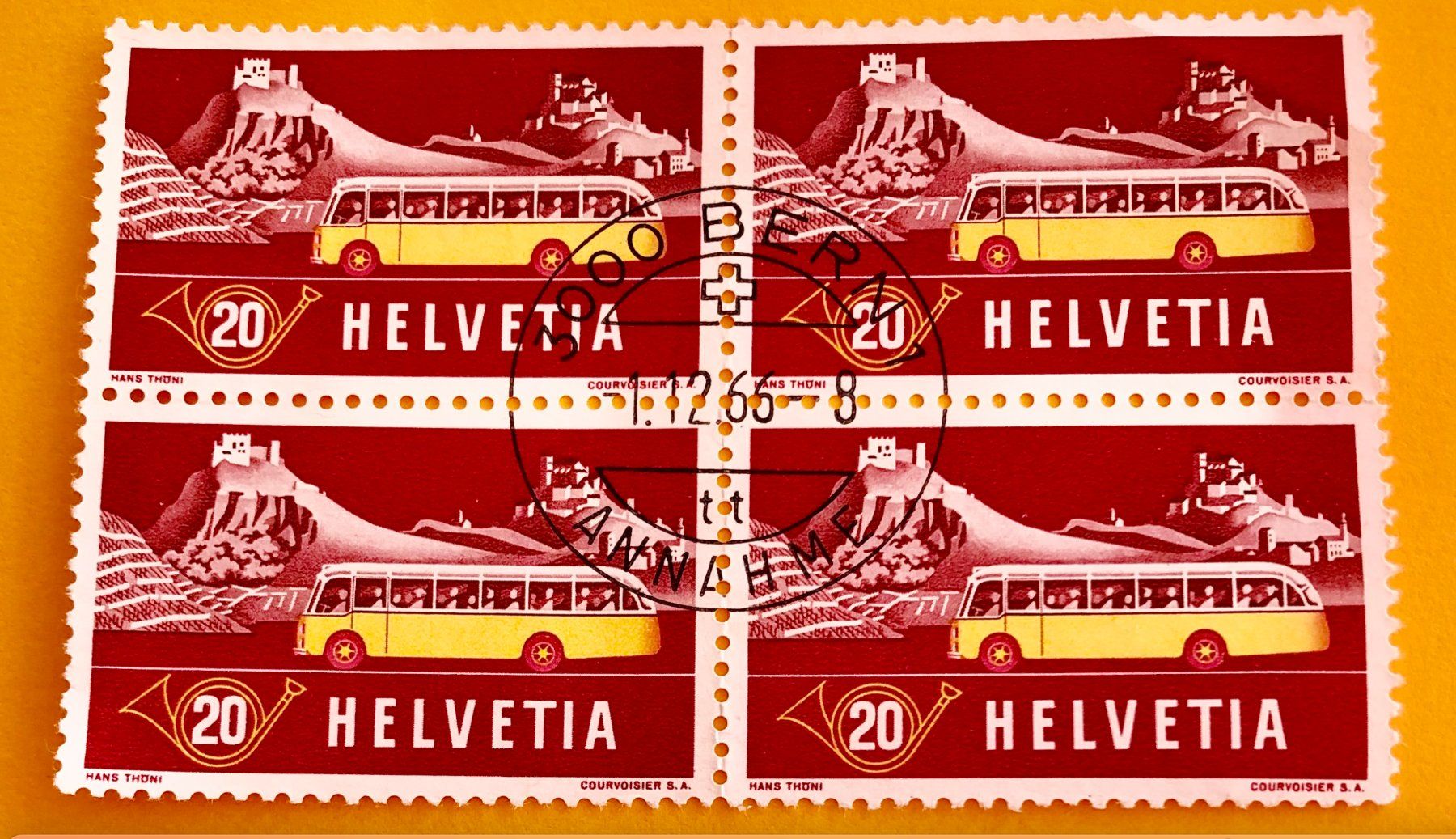 Tutti i francobolli:  Viererblock Nr.315 Stempelt Bern 1953   – Usato da Aarau venduto da Billa007