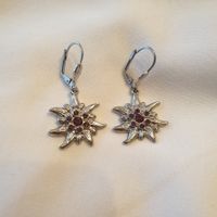 💎 Edelweiss Ohrhänger, silber mit violetten Schmucksteinen