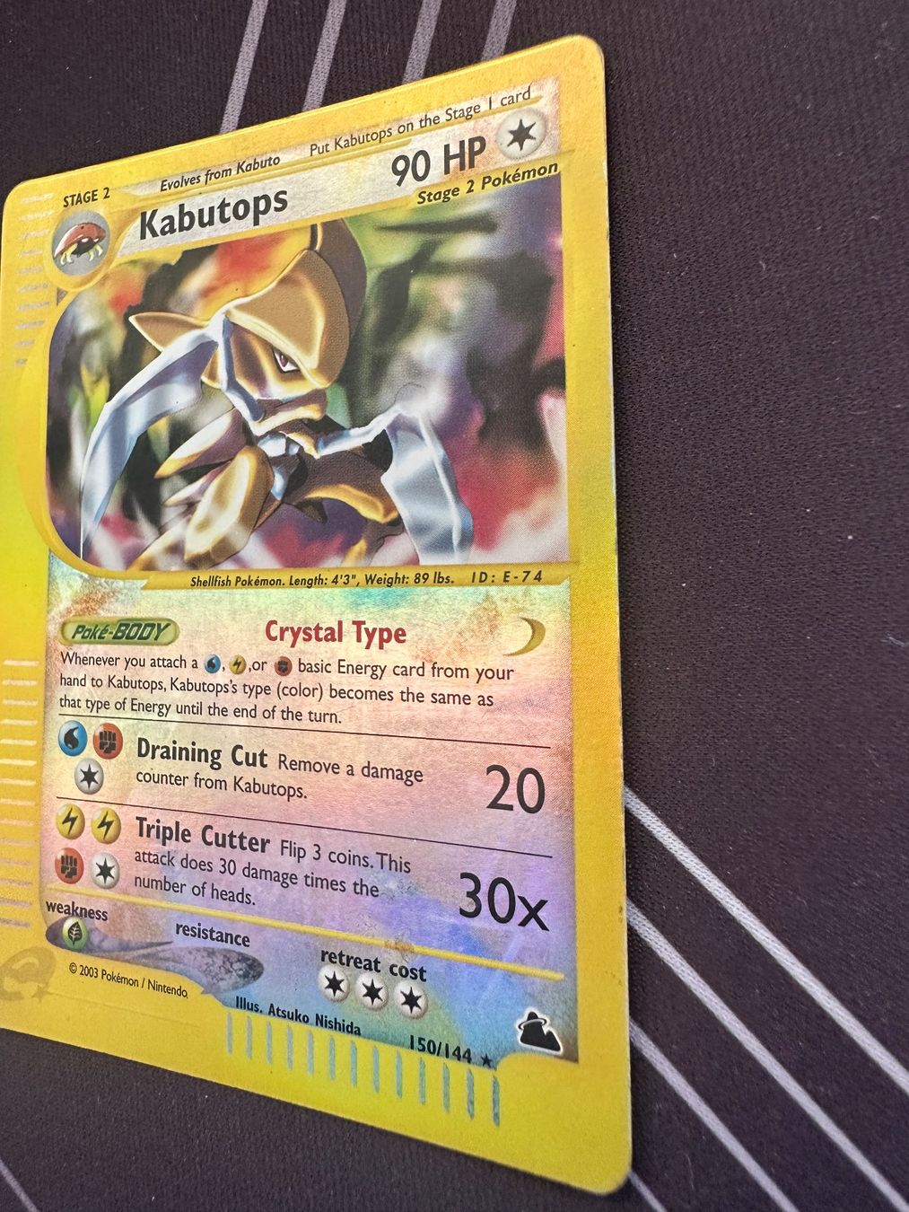 Pokémon Carte collezionabili: 2003 Kabutops 150/144 Skyridge Reverse Holo – Usato da Ascona venduto da Swissseller97 2