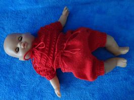 Puppenkleid 2teilig. PULLOVER, HOSE rot. Für Puppe 40cm