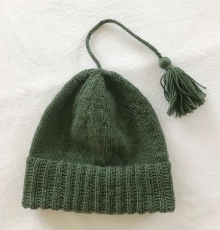 jägergrüne Appenzeller Zipfelmütze, handgestrickt