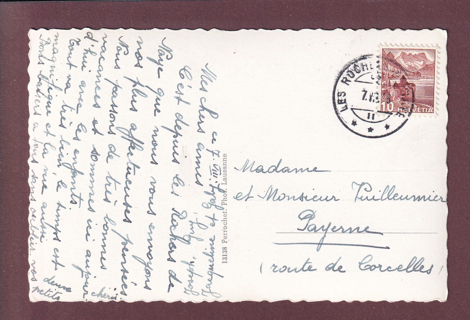 Cartoline postali: ROCHERS DE NAYE - 9 images - 1948 – Usato da Pully venduto da nicecards 1