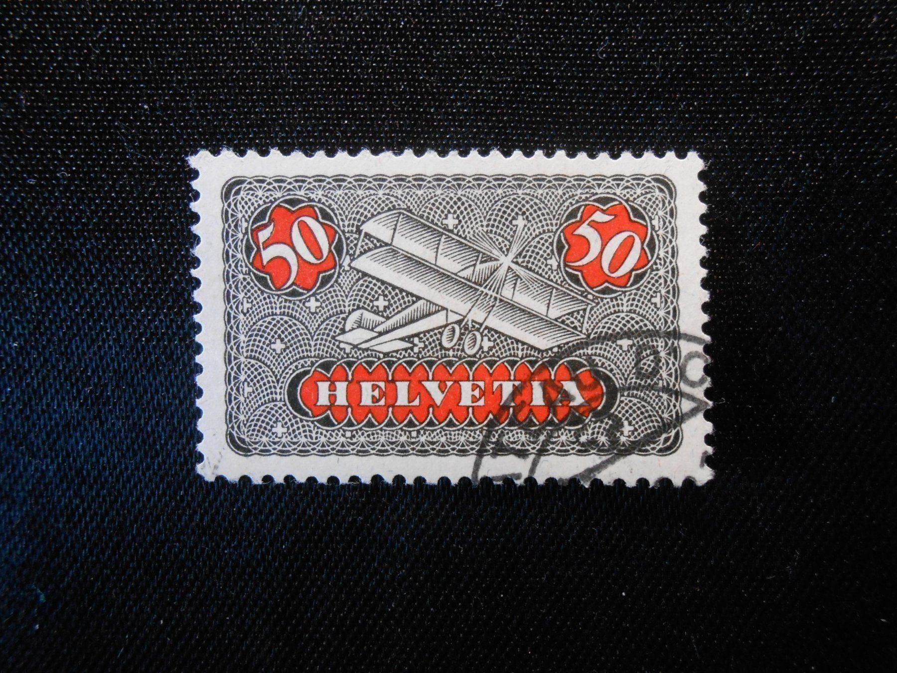 Tutti i francobolli: CH  ZNr 9  50C  Flugpost  1923  Z CHF 35 – Usato da Hallwil venduto da pkaiser44 1