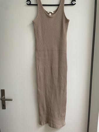 H&M Kleid beige gerippt Grösse M