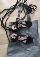 Schwarze Sandalen "Easy Chic" mit Bändel, Grösse 38