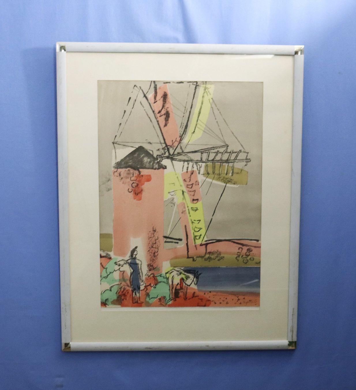 Grafica & Litografie: Max Hegetschweiler 1902-1995, Farblithographie "Windmühle". – Usato da Zug venduto da Kunst-Fundgrube 5
