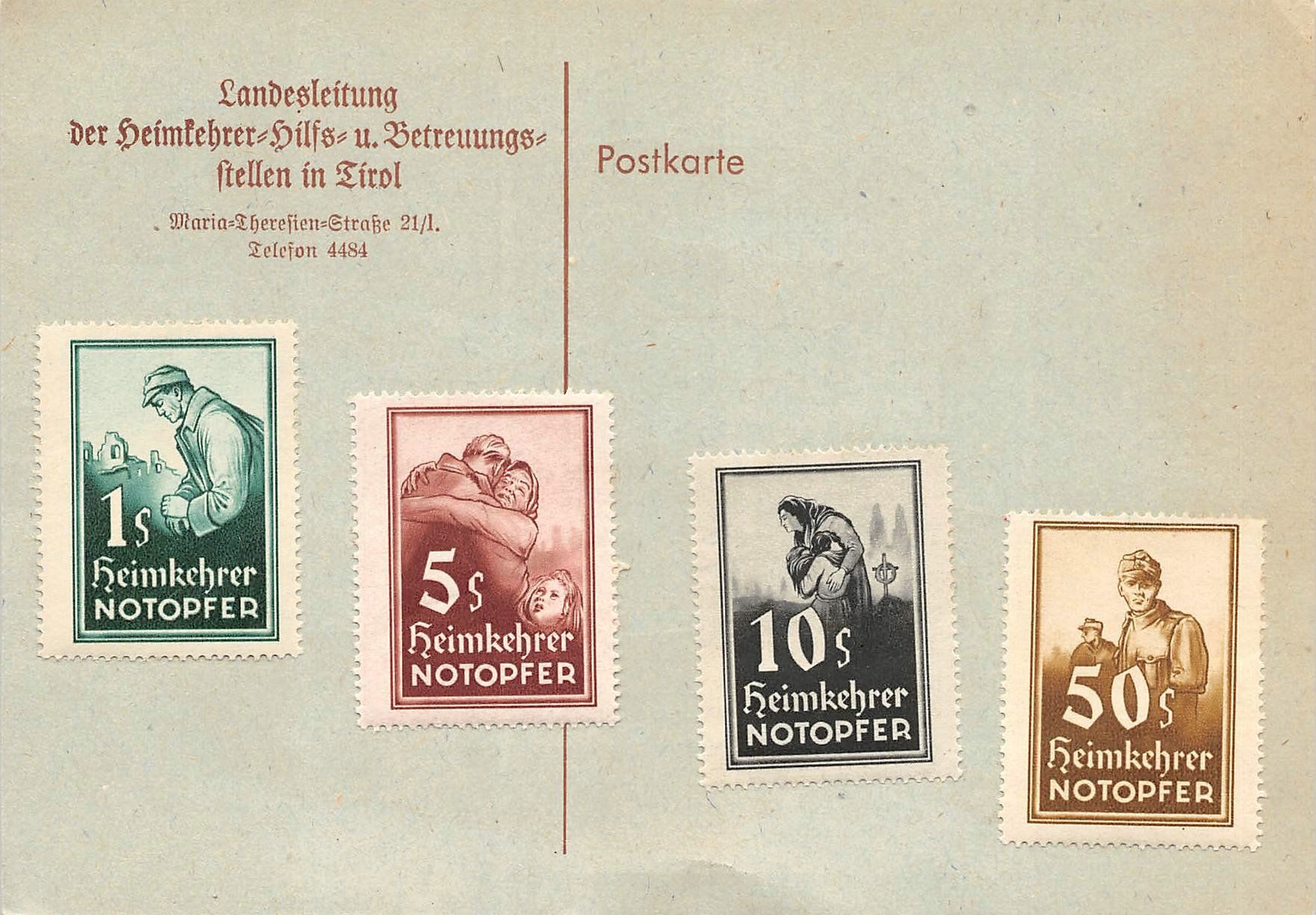 Tutti i francobolli: Heimkehrer Notopfer Tirol – Usato da Ottikon b.Kemptth. venduto da Neptun1974 1