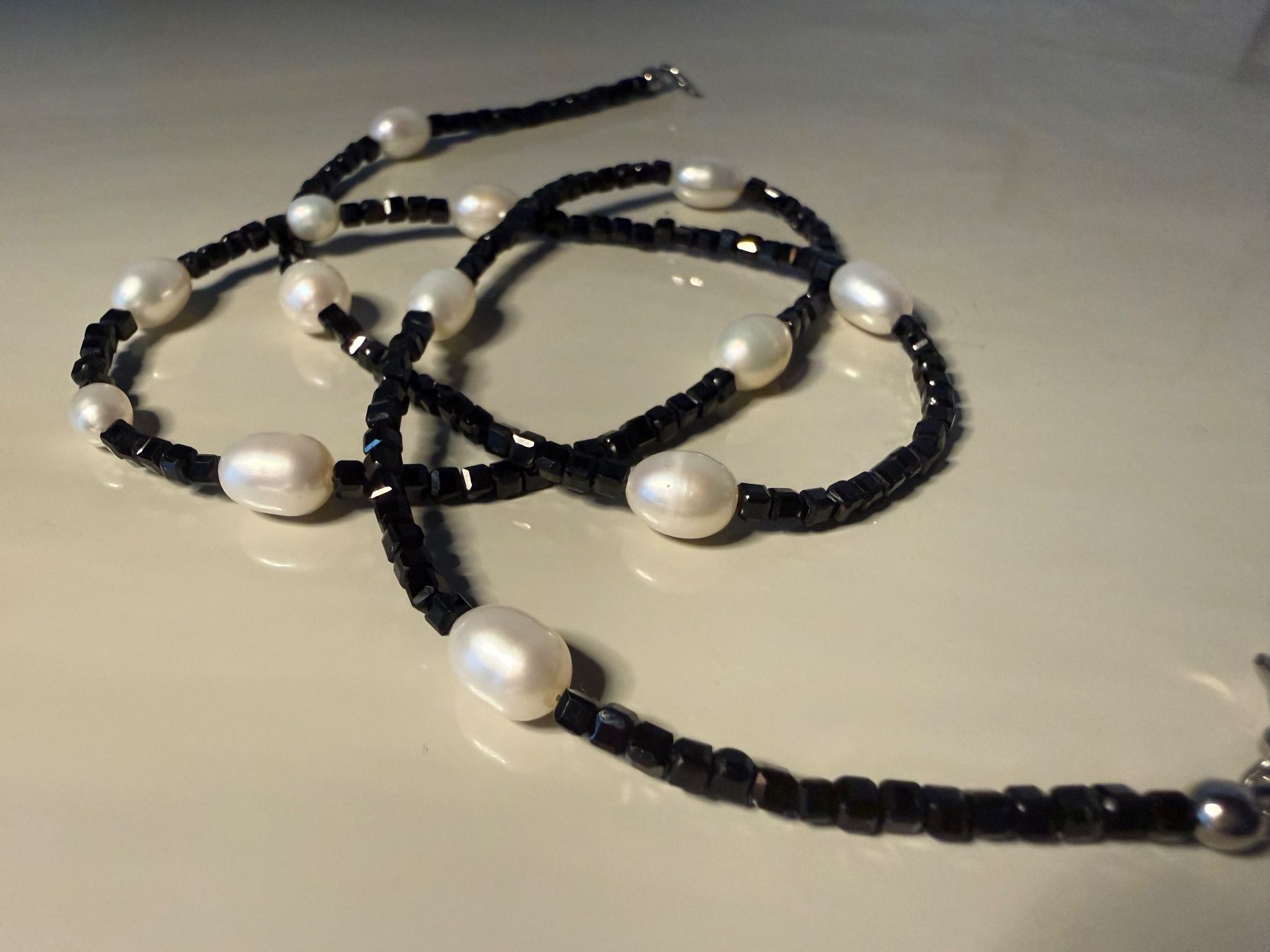 Colliers: Spinell & Perlen Kette Halskette Collier Halsschmuck NEU – Neuf (Voir description) à Rotkreuz par beltraum 7