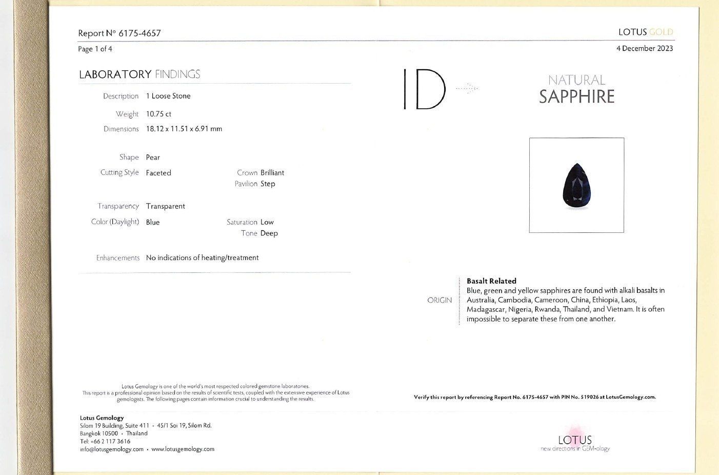 Pierres précieuses: Saphir - 10.75 ct – Neuf avec emballage d'origine à Wohlen AG par tur_gb7n 3