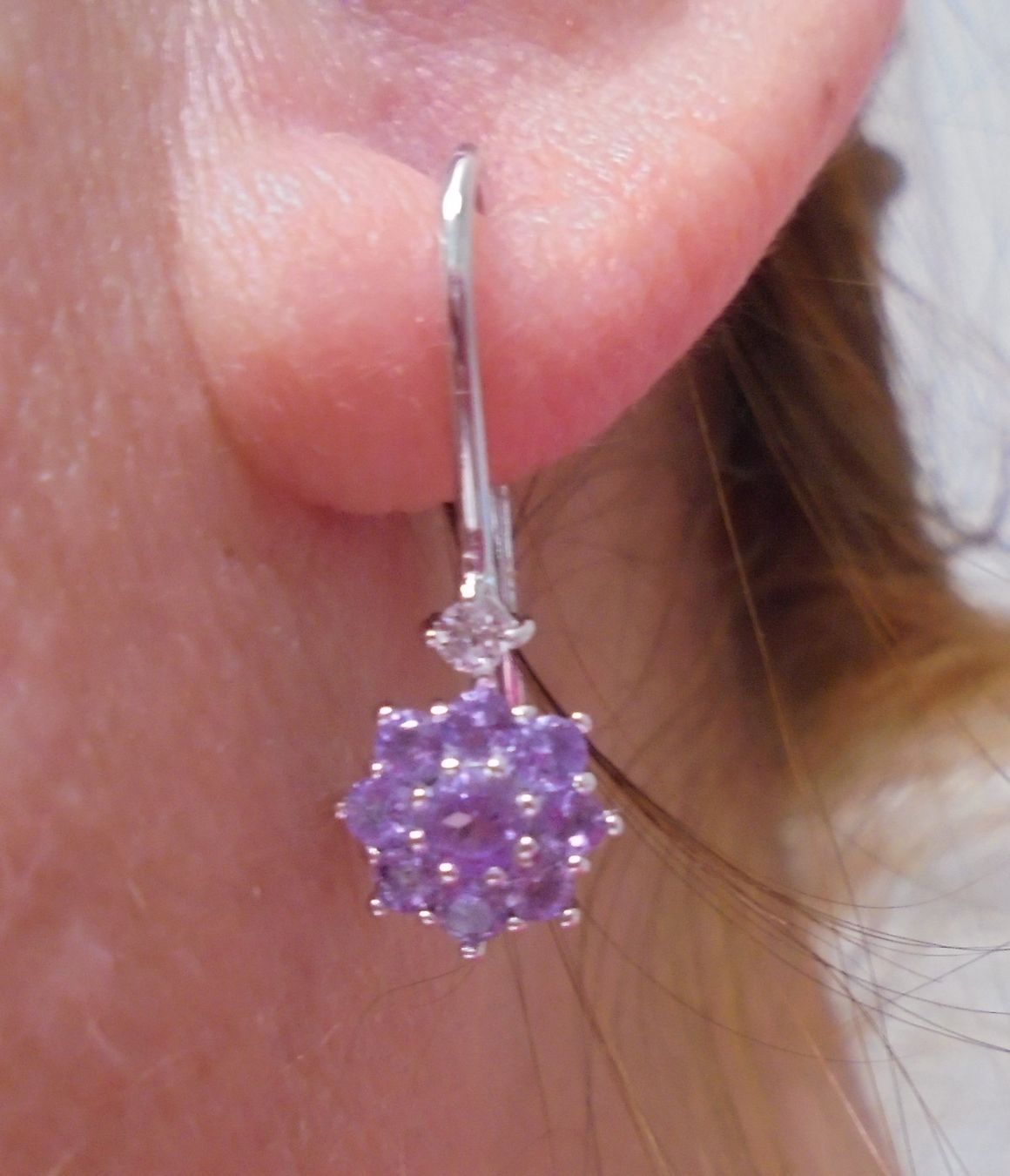 Boucles d'oreille: Echtschmuck: Amethyst-Silberohrhänger – Neuf (Voir description) à Zuchwil par maumauchi