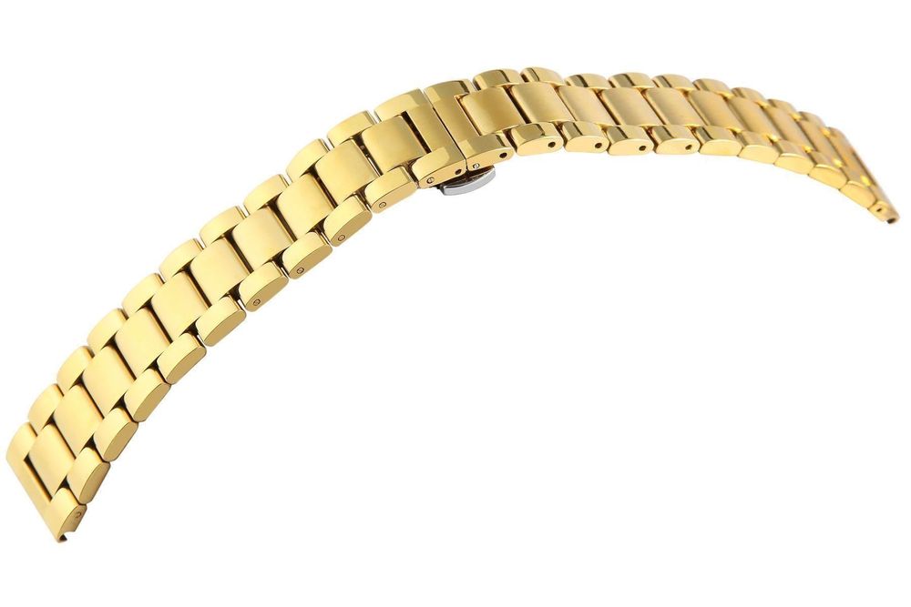 Bracciali & Braccialetti: Uhrenband Edelstahl Butterfly 24mm vergoldet poliert/matt – Nuovo e nell'imballaggio originale da Wittenbach venduto da uhrenzubehoer24
