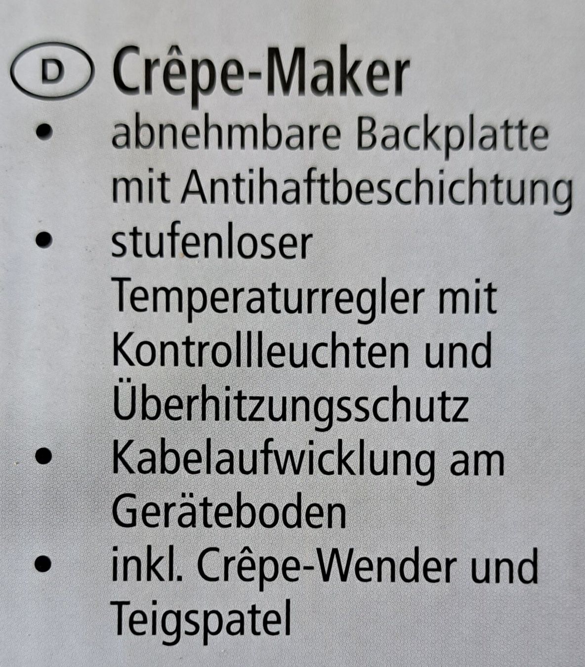Elettrodomestici da cucina: Crêpe-maker 38cm. – Nuovo e nell'imballaggio originale da Frauenfeld venduto da berk39 6