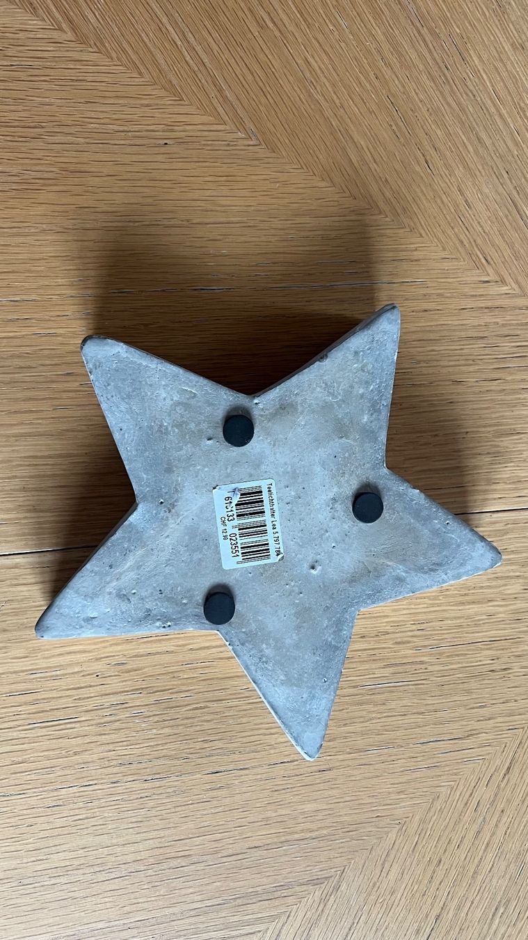 Portacandele: 6er Teelichter Stern Beton – Usato da Schübelbach venduto da Dolly990_2 1