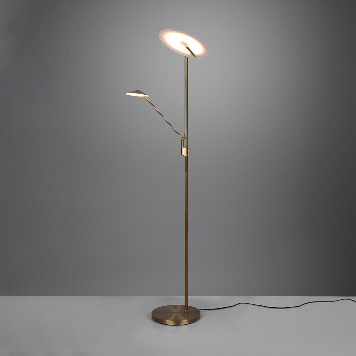 Lampade: LED Stehleuchte, Altmessing, Dimmbar – Nuovo (secondo la descrizione) da Kreuzlingen venduto da Smart-Light