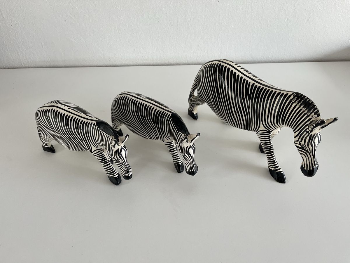 Statuette: Zebra Gruppe aus Holz – Usato da Wetzikon ZH venduto da seli03 1