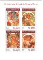 Block "Malerei. Alfons Mucha". Mosambik