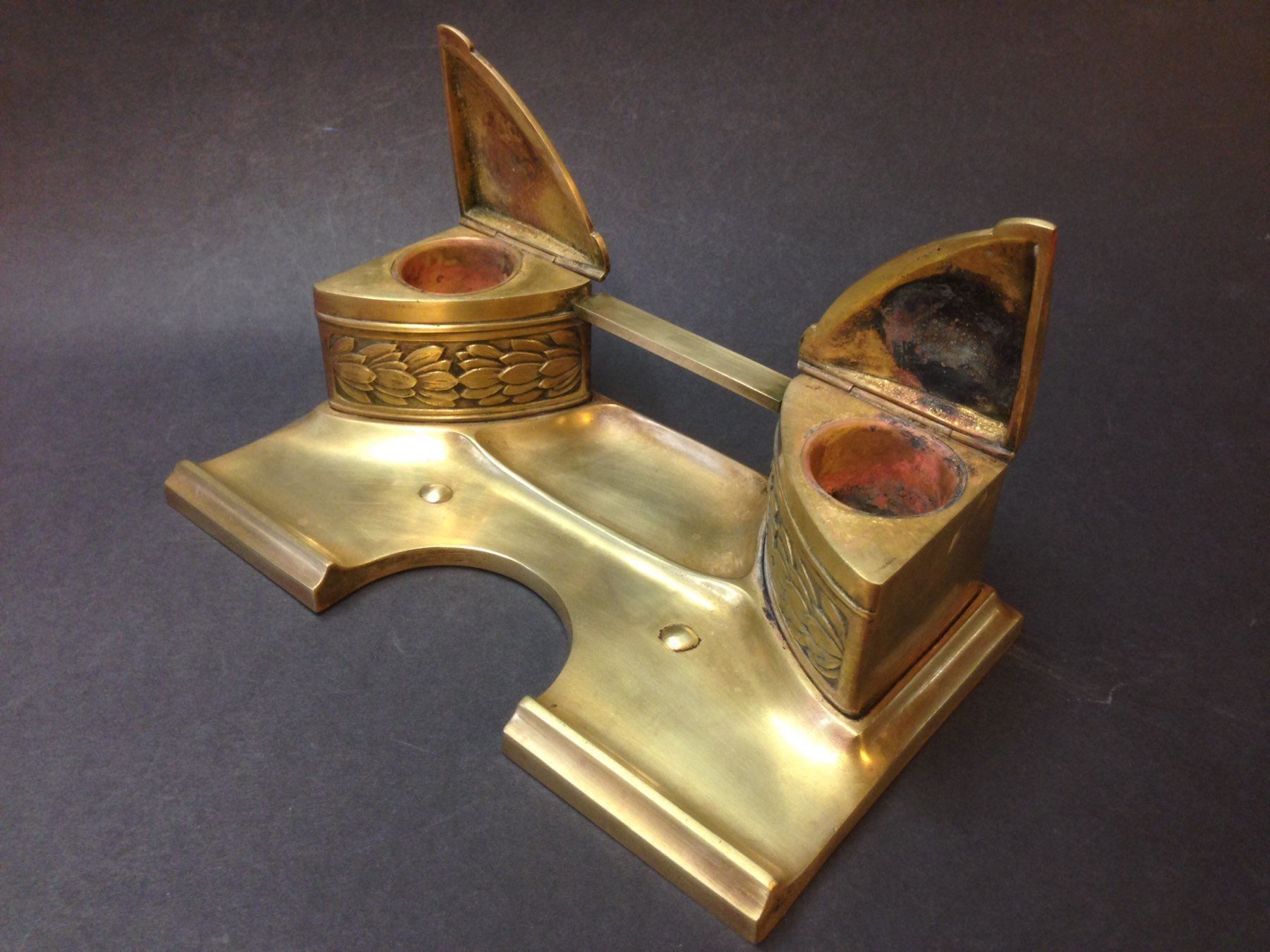 Sonstige Antiquitäten & Kunst: Antikes Jugendstil Messing Tintenfass – Gebraucht aus Schaffhausen von vintageville 3