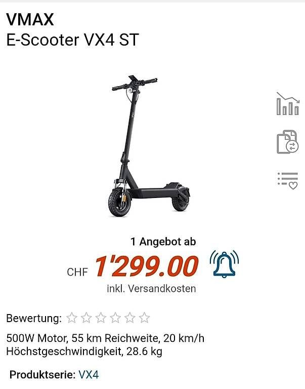Scooter: E-Scooter top Klasse vmax 4XST – Usato da Wohlen AG venduto da des_hs59