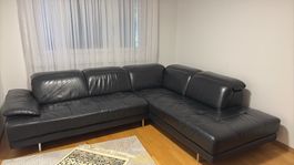 Schwarzes Ledersofa, Ecksofa, Top Zustand, Winterdeal!