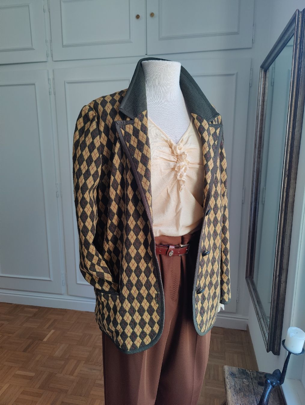 Giacche: Vintage Wool Knitted Argyle Blazer Geek Chic – Usato da La Tour-de-Peilz venduto da dAutrefois 8