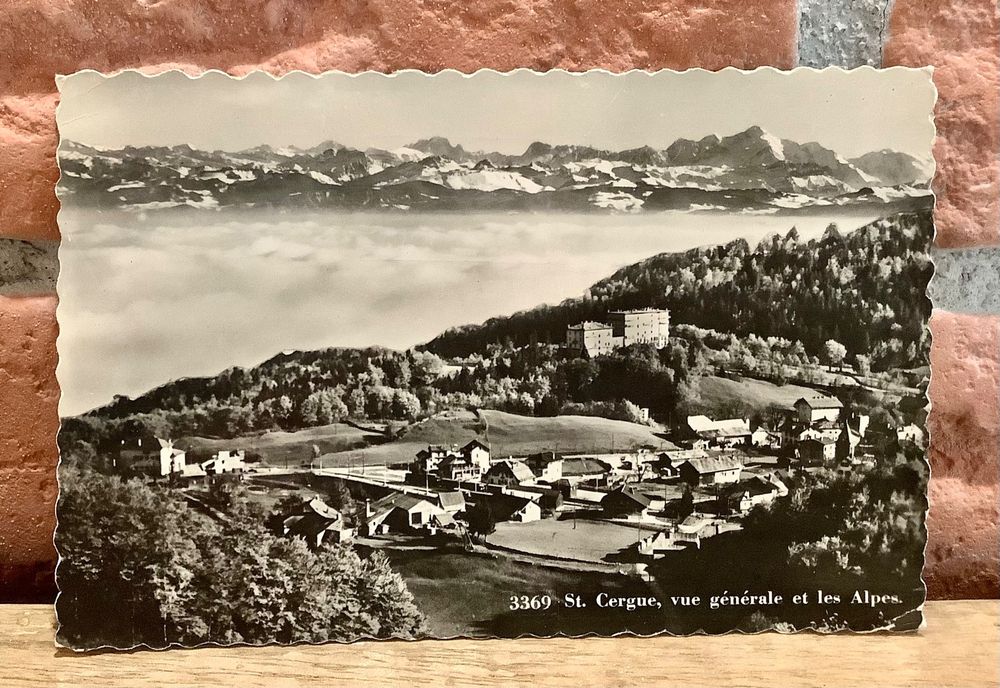 1949 - Alte Foto AK - St. Cergue - Vue génerale et les Alpes | Kaufen ...