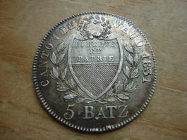 (W5) Vaud 5 Batz 1831  VZ-UNZ