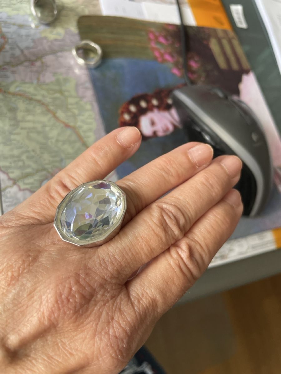 Swarovski Anelli: Swarovski Ringe (blau +klar), Gr.52 – Usato da Meilen venduto da delta-da-spica 2