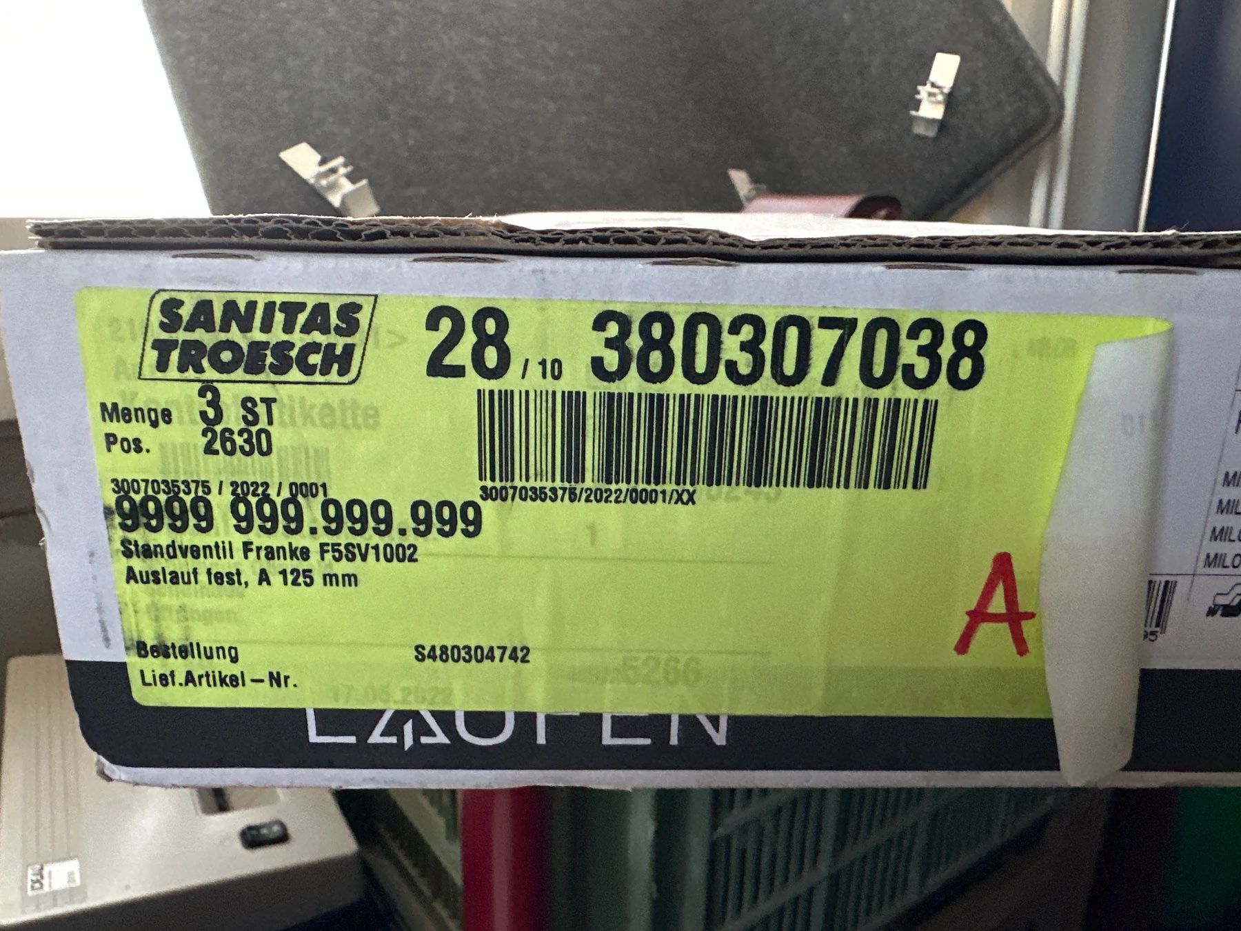 Franke Rubinetteria: Franke Standventil F5 – Nuovo (secondo la descrizione) da Brügg BE venduto da TSP02 3