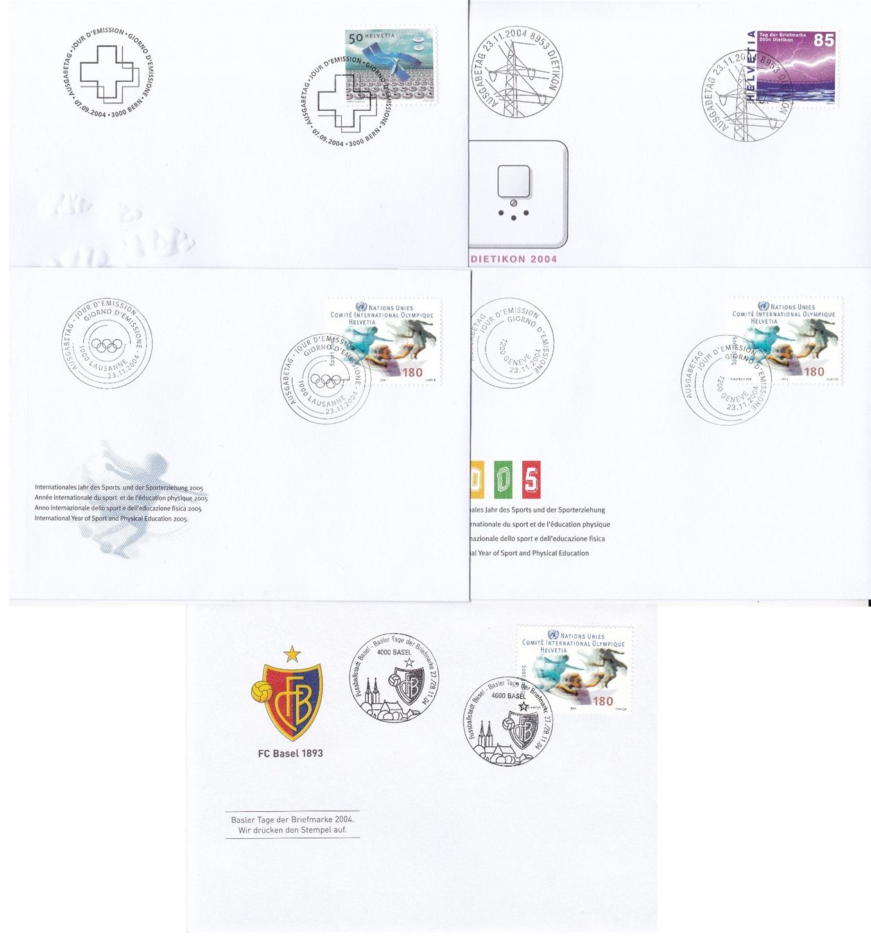 Tutti i francobolli: 31 Stk. CH FDCs, Sonderbriefe 2004 – Usato da Münchwilen AG venduto da Nesar 6