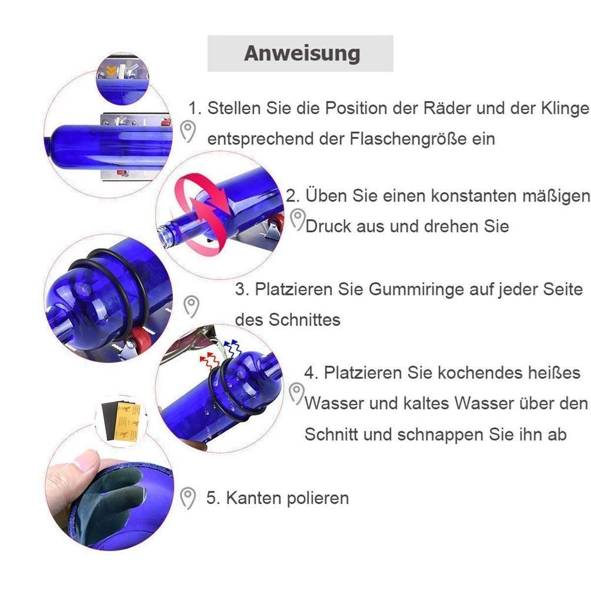 Tutti gli attrezzi: Flaschenschneider Glas Bottle Cutter Set – Nuovo (secondo la descrizione) da Thun venduto da coverall 9