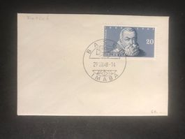 Schweiz 1948 Brief 20Rp aus IMABA-Block Ausstellungsstempel