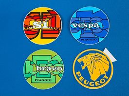 4 Aufkleber Piaggio Vespa bravo si, Peugeot Vintage 1983