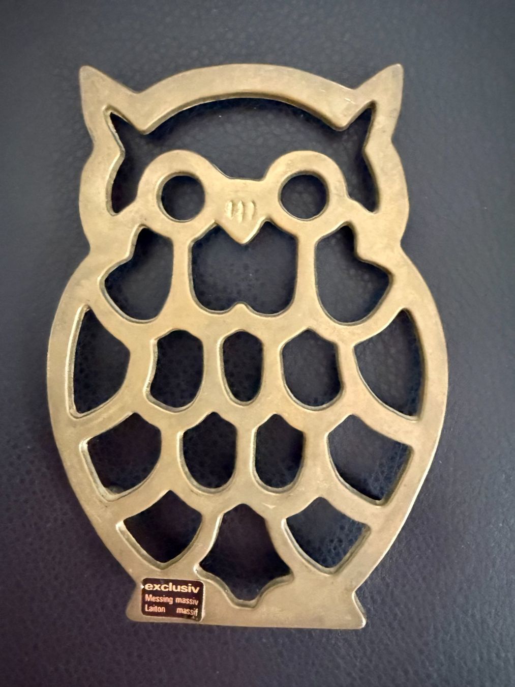 Sottobicchieri: Pfannenuntersetzer  Untersetzer  Eule  Uhu  Messing – Usato da Subingen venduto da ArtBead