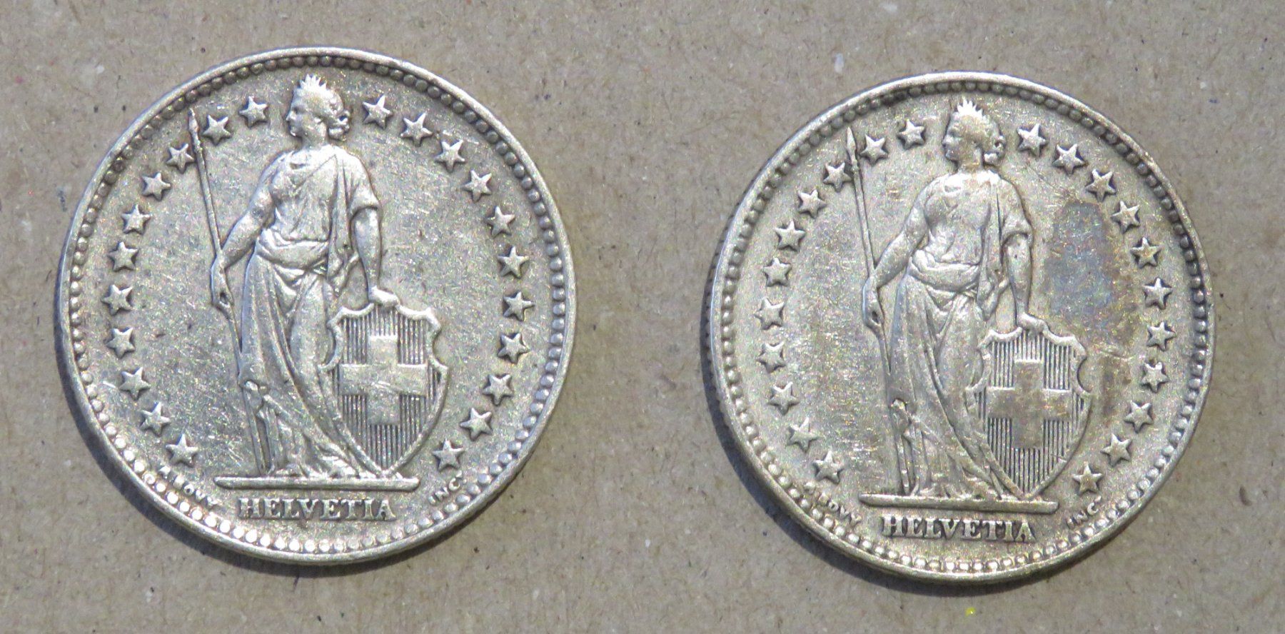 Toutes les monnaies: 2 x Fr. 2.-  1931 und 1932  Silber – D'occasion à Kreuzlingen par Koi4 1