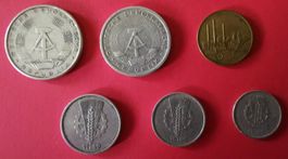 DDR Mark - 1 Pfennig - 2 Deutsche Mark Münzsatz 1949