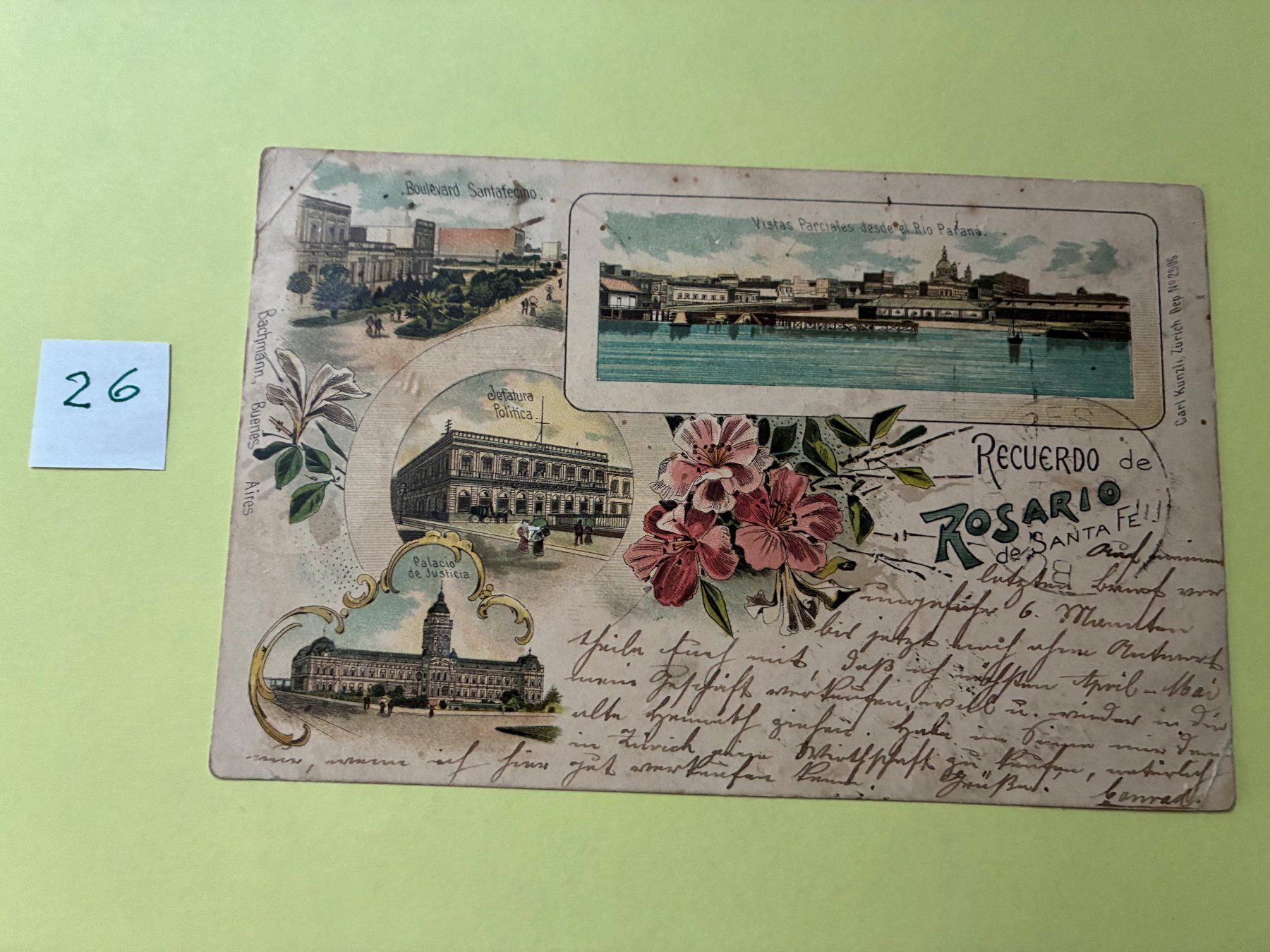 Cartoline postali: Ansichtskarte Litho  Santa Fe >> Argentinien 1899 – Usato da Volketswil venduto da Jdansk
