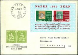 1965_Block 20; SBK 43 "NABRA"; Ausstellungs-Brief m. SS 599