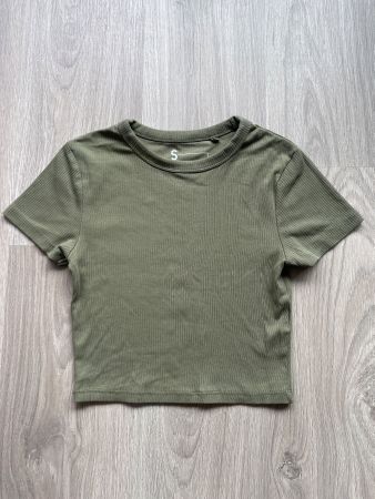 Ripp-Shirt kurzarm Khaki Gr. S Sommerlich, top Zustand