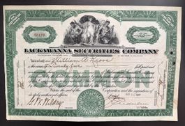 Aktie Lackawanna Securities Company 25 Common 1927