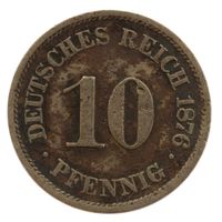 Deutschland Kaiserreich 10 Pfennig 1876 J