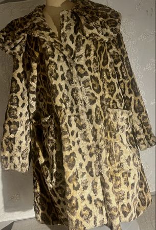 Manteau Vintage Léopard Couture Hélène Paris Taille L