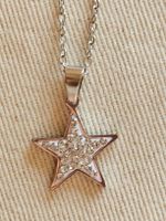 Zartes Stern Halskette mit Strass aus Edelstahl AISI Stella