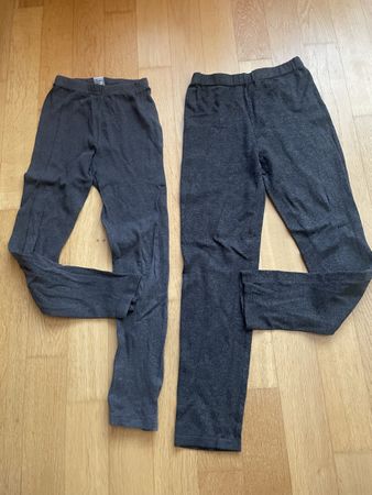 2er Set Leggings Thermotights Grösse 122/128 Dunkelgrau 