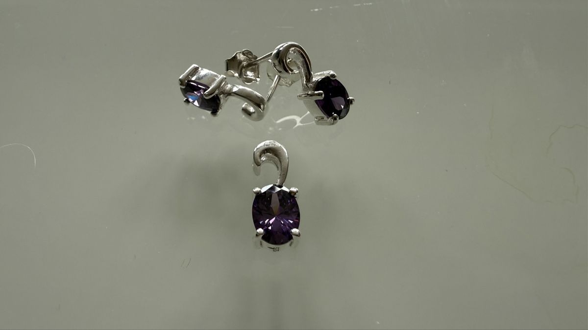 Ohrringe & -stecker: Silber-Amethyst- Ohrringe und Anhänger – Neu und originalverpackt aus Ebikon von elischka 2